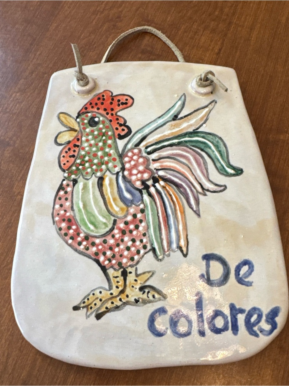 Hand-Painted Multicolor Rooster Wall Plaque - De Colores Accent